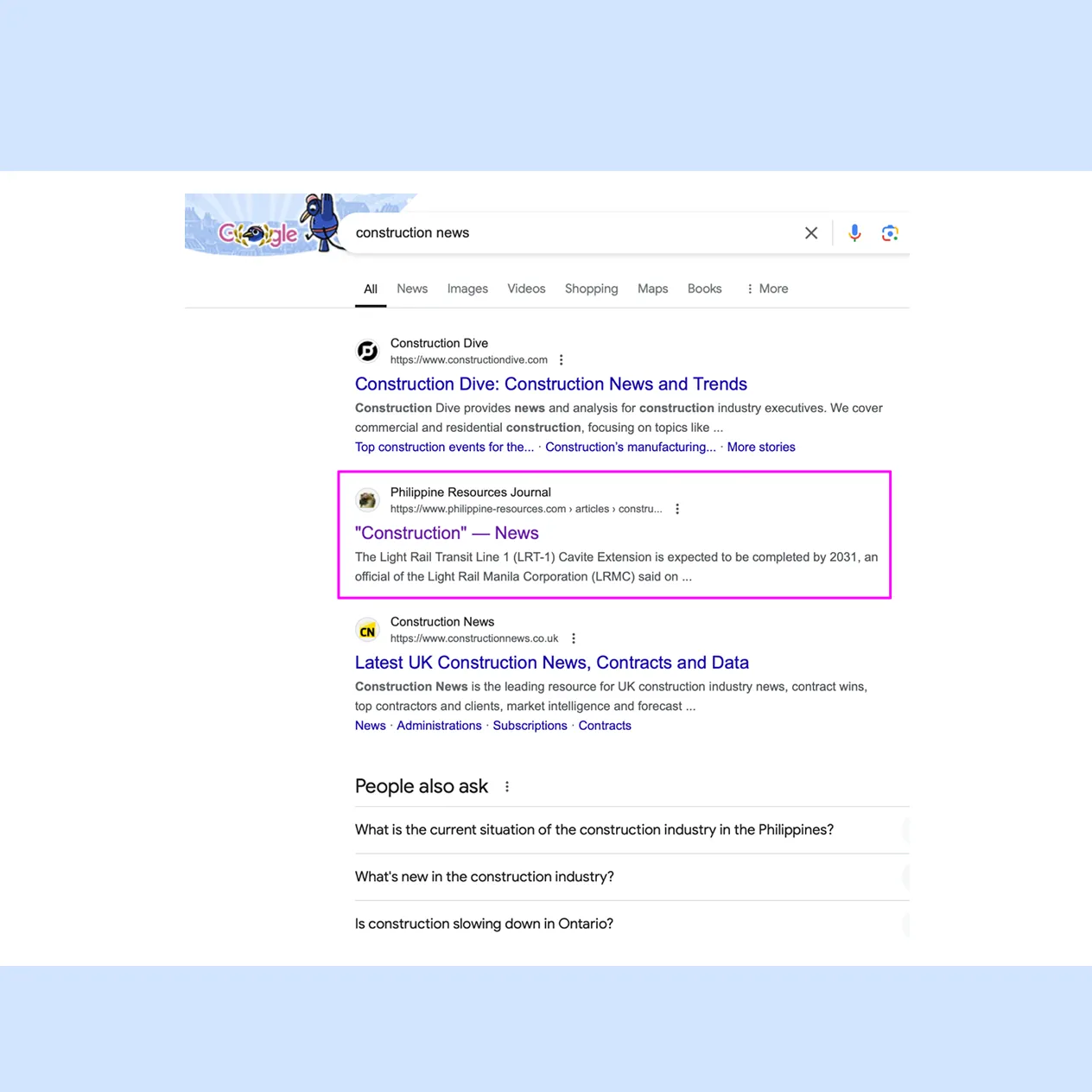 Search Engine Optimization Construction News