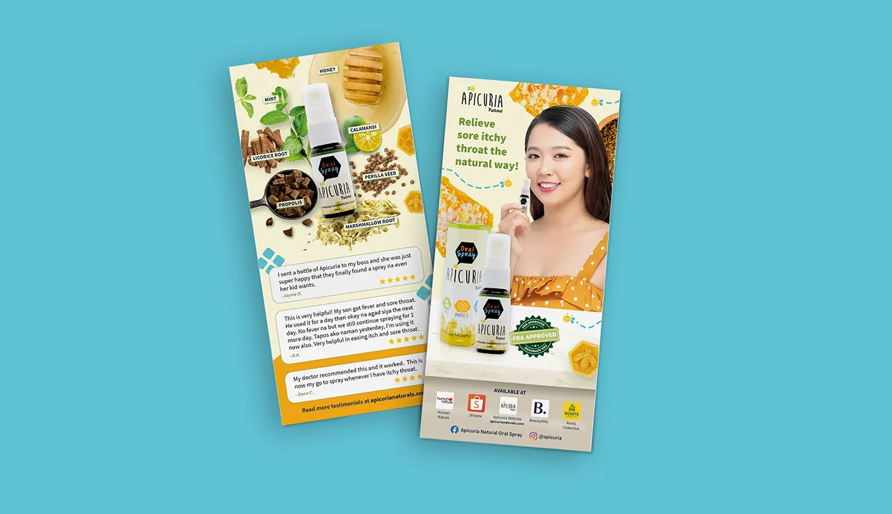 Apicuria Natural Oral Spray Print Flyer