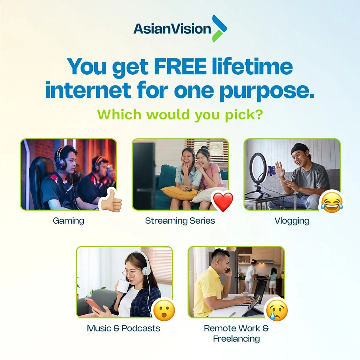 Asian Vision You Get Free Lifetime Internet For One Purpose