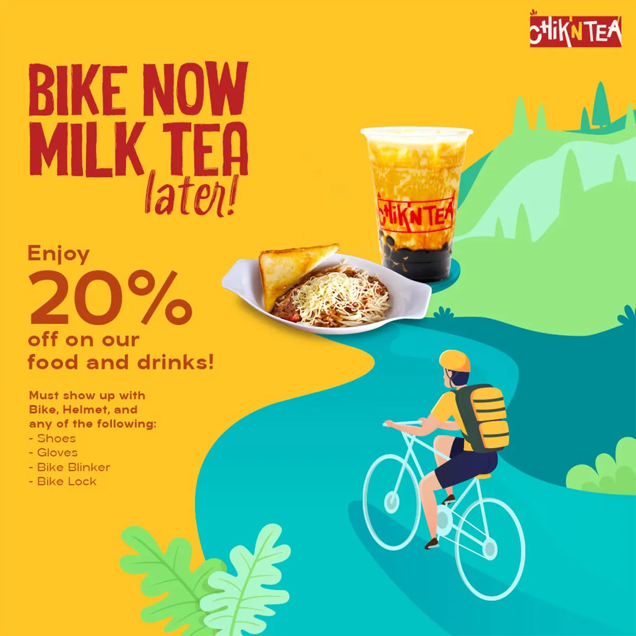 Chik N Tea Bike Now Milk Tea Later Content