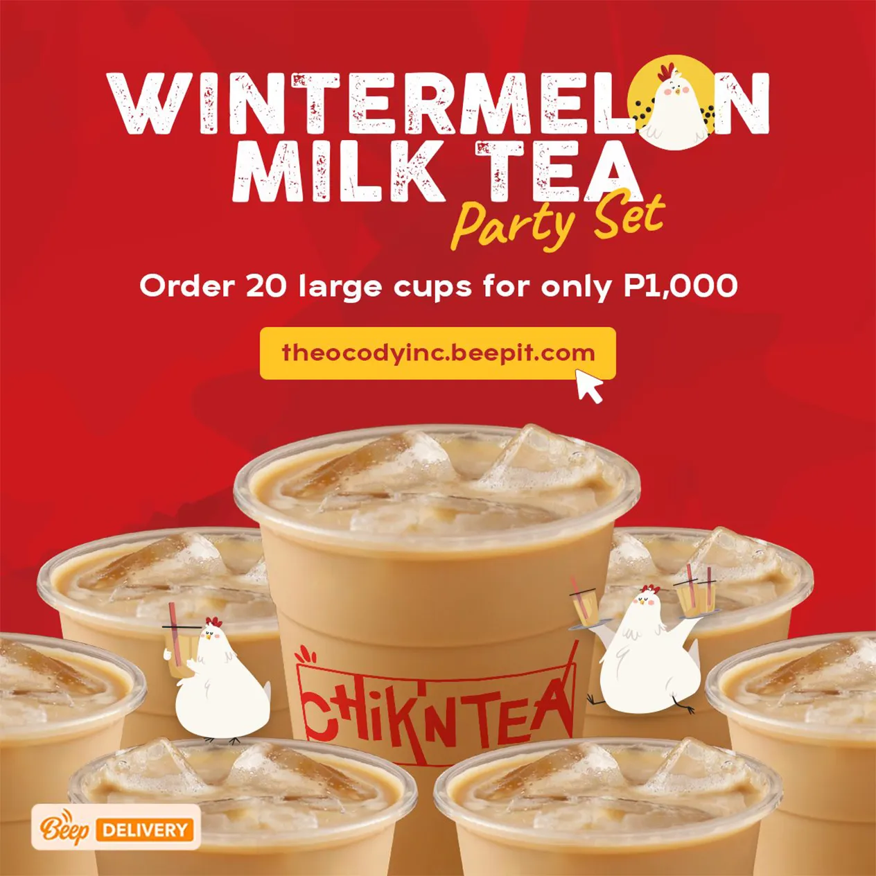 Chik N Tea Wintermelon Milk Tea Party Set Content