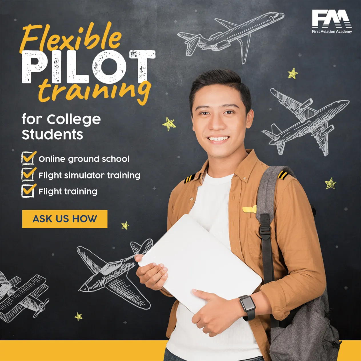 First Aviation Academy Flexible Pilot Training College Students