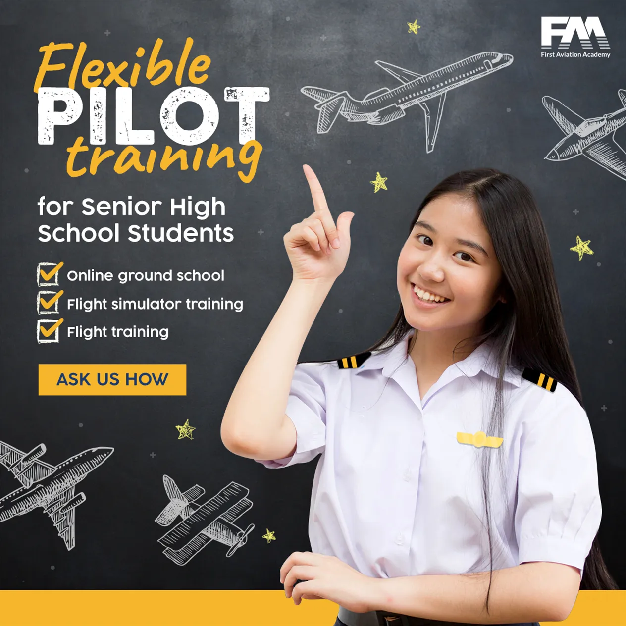 First Aviation Academy Flexible Pilot Training Senior High School Students
