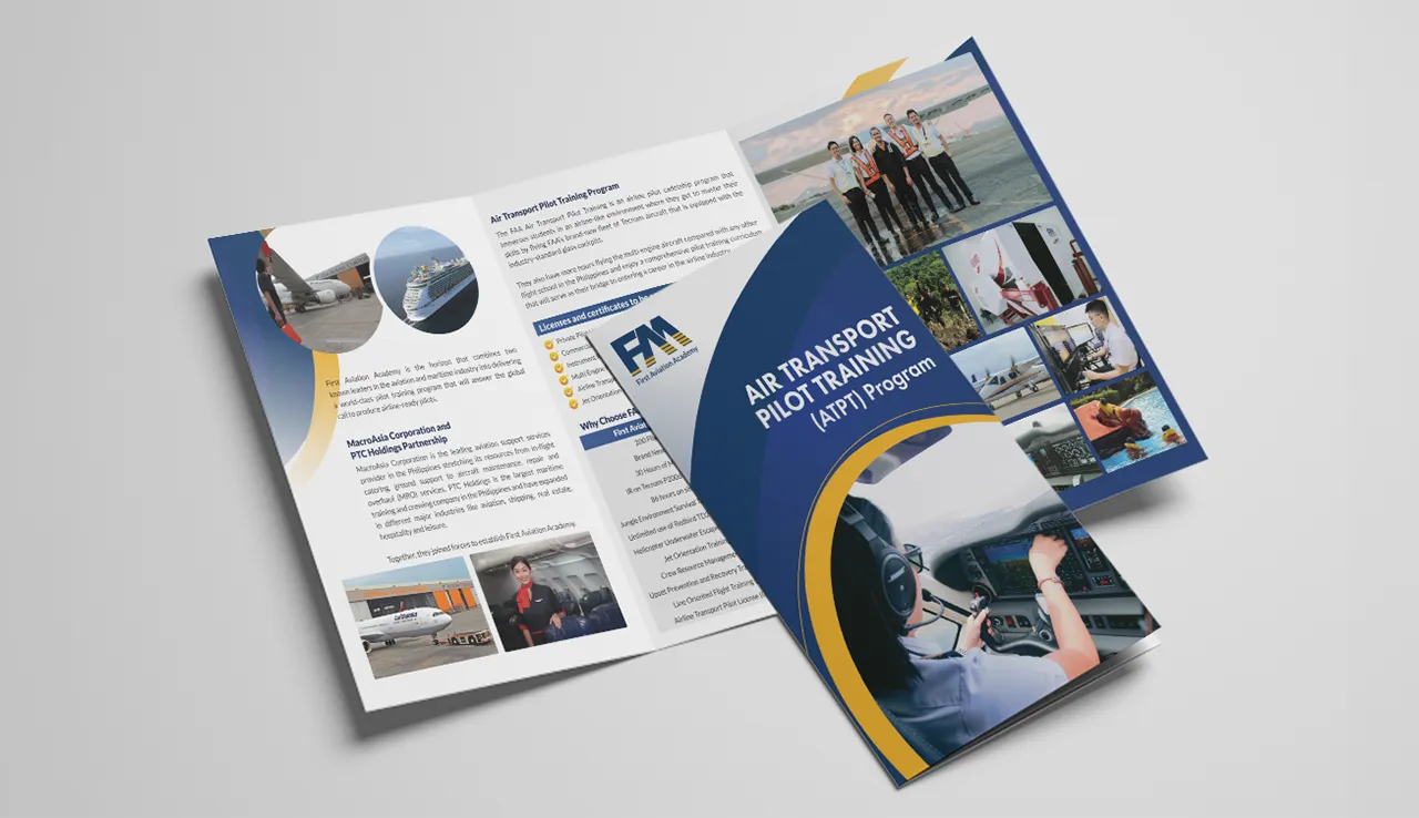 First Aviation Academy Print Trifold Brochure