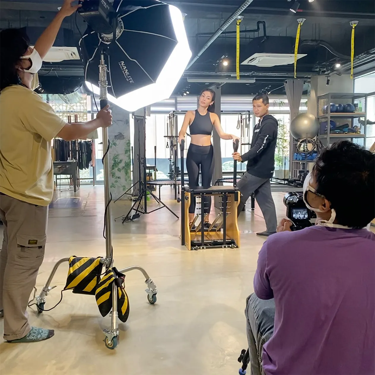 Fit To Live Videoshoot Bts Woman Training With Pilates