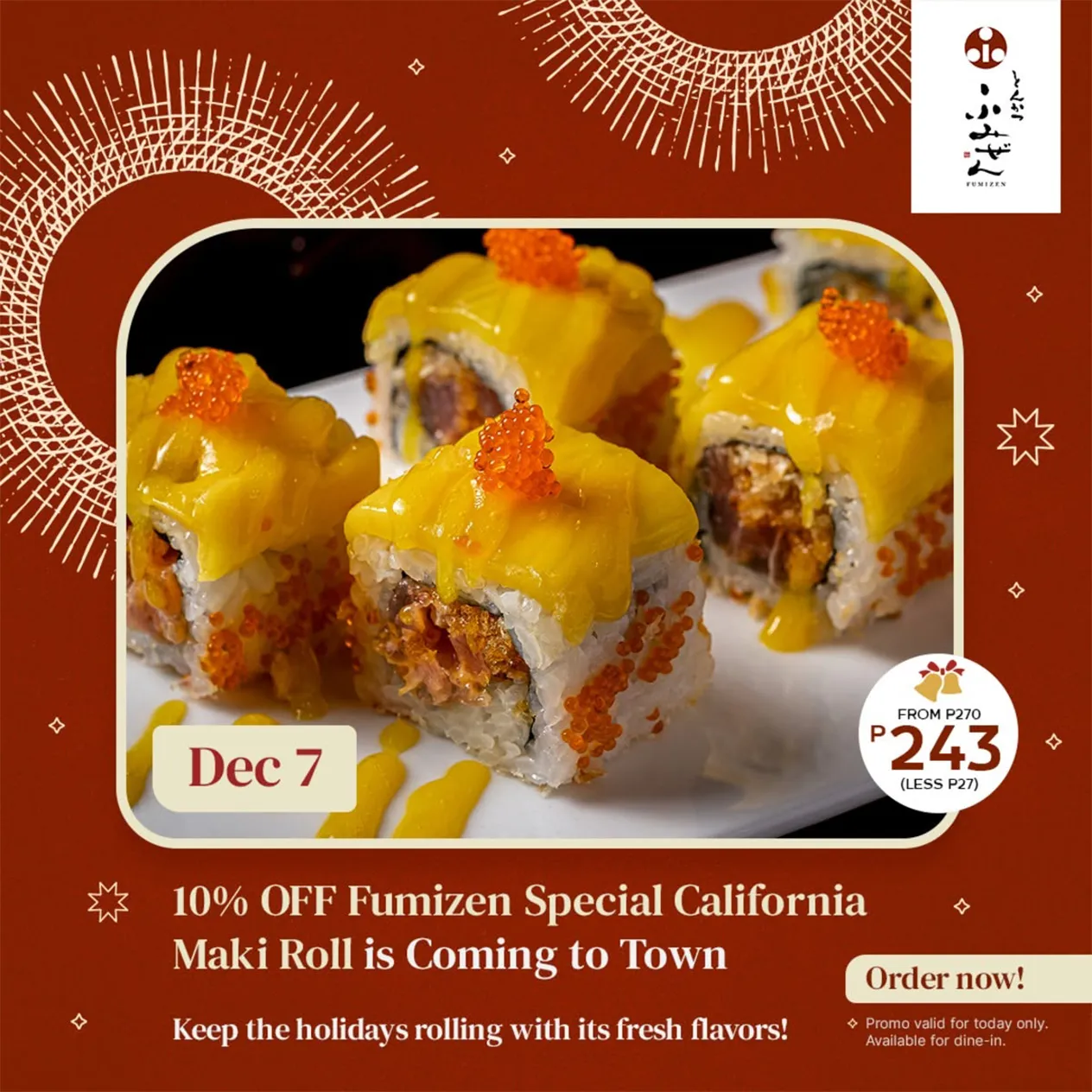 Fumizen Japanese Restaurant 12 Deals Of Christmas Day 4