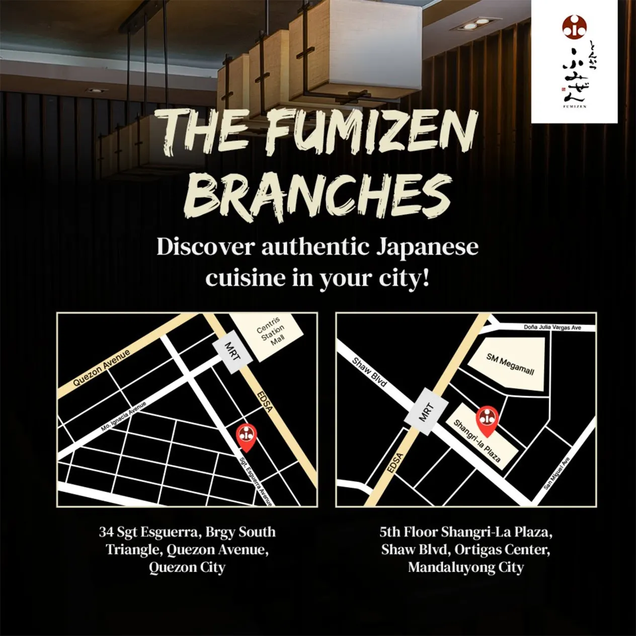 Fumizen Japanese Restaurant The Fumizen Branches Content