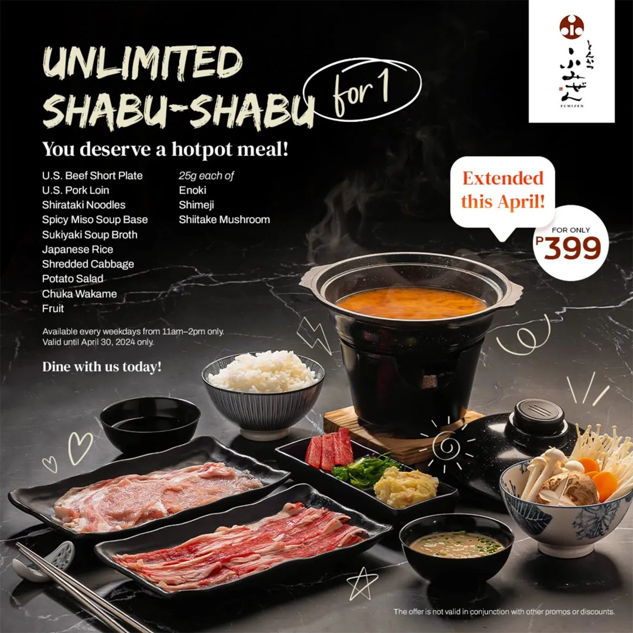 Fumizen Japanese Restaurant Unlimited Shabu Shabu For One Content