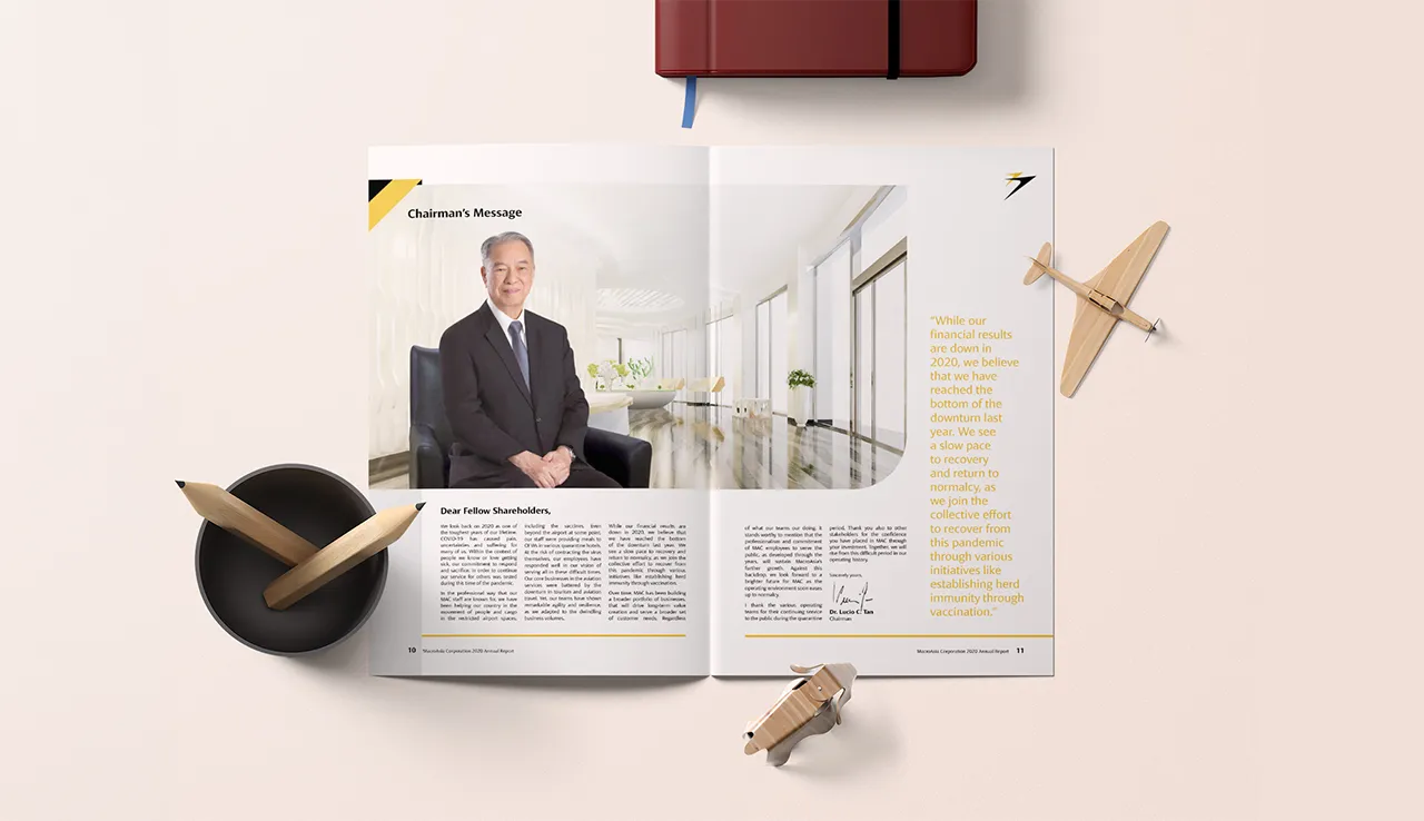 Macroasia Corporation Annual Report Chairman Message Mockup