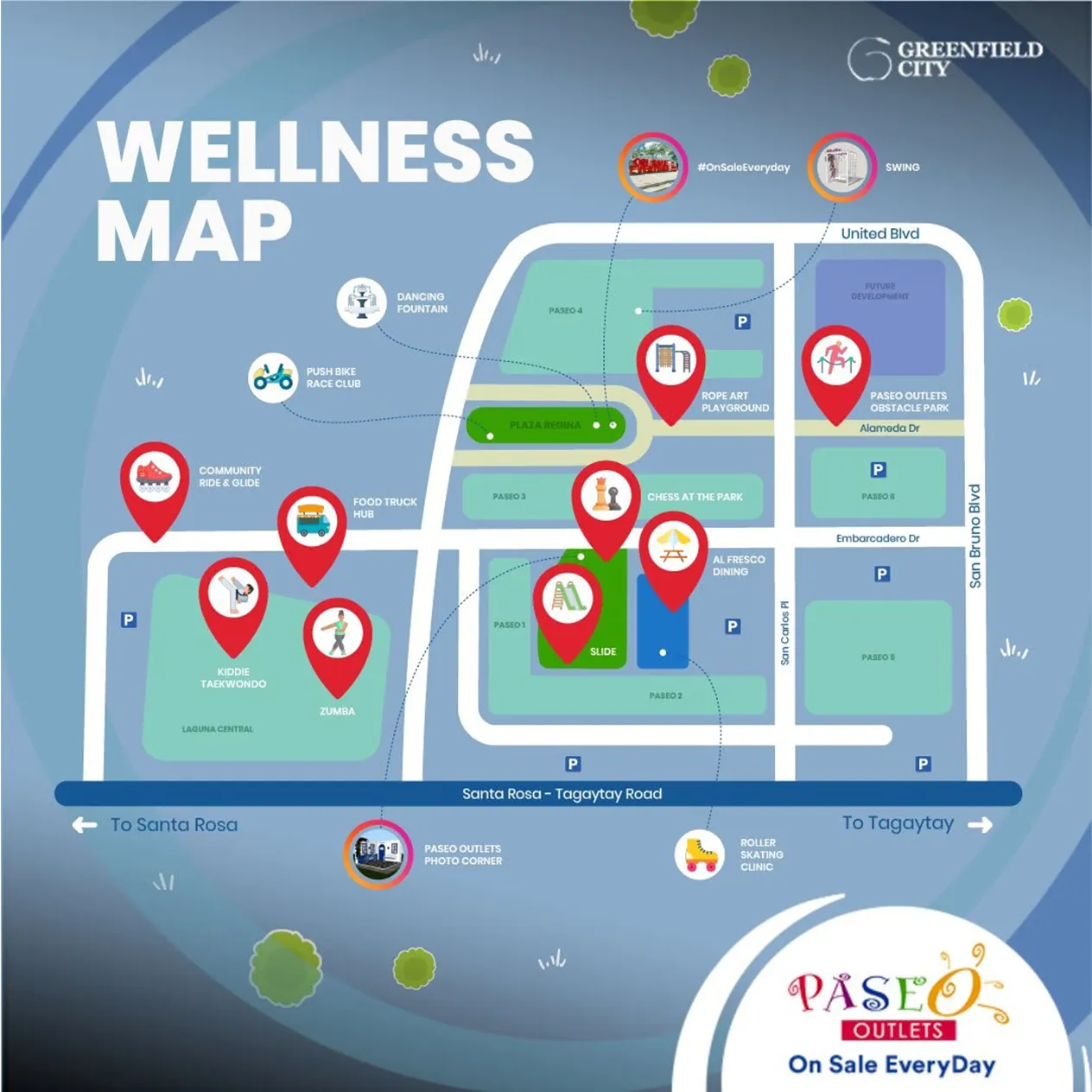 Paseo Outlets Wellness Map Content