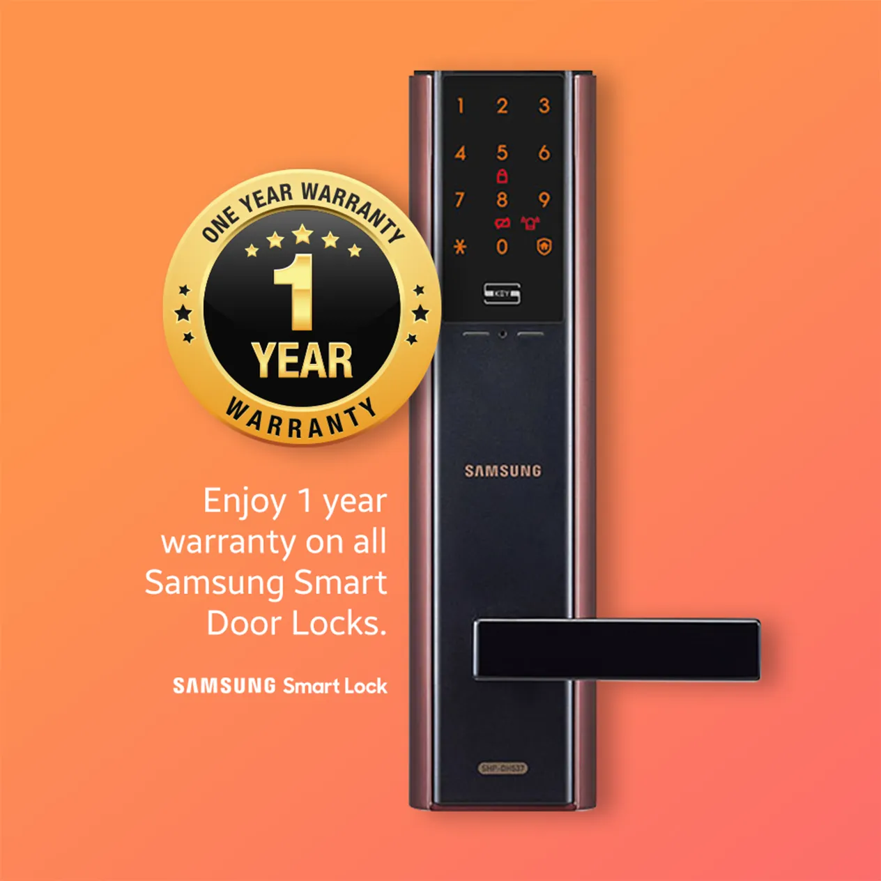 Samsung Smart Lock Enjoy 1 Year Warranty Content