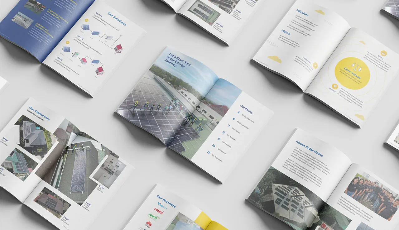 Solar Home Print Company Profile Spreads